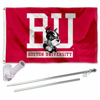 Boston Terriers Flag with Pole and Bracket Holder University Set