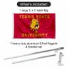 Ferris State Bulldogs Flag with Pole and Bracket Holder University Set view 2