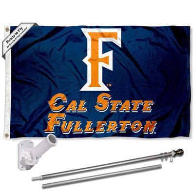 Cal State Fullerton Titans Flag with Pole and Bracket Holder University Set
