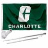College Flags & Banners Co. Charlotte 49ers New Logo Flag with Pole and Bracket Holder University Set view 1