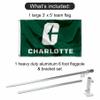 College Flags & Banners Co. Charlotte 49ers New Logo Flag with Pole and Bracket Holder University Set view 2