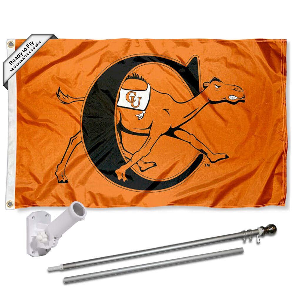 Campbell Fighting Camels Flag with Pole and Bracket Holder University Set