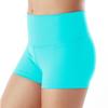 Liakada Girls' High-Waisted Athletic Shorts - Dance, Gymnastics & Cheer Practice Shorts with Free Scrunchie Turquoise view 2
