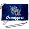 Colorado School of Mines Orediggers Flag with Pole and Bracket Holder University Set view 1
