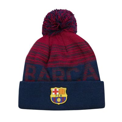Icon Sports FC Barcelona Beanie Official Messi 10 Barca Soccer Football Team Club Knit Winter Warm Pom Cap Adult Unisex Casual Hat for Men Women FCB45BN-MES