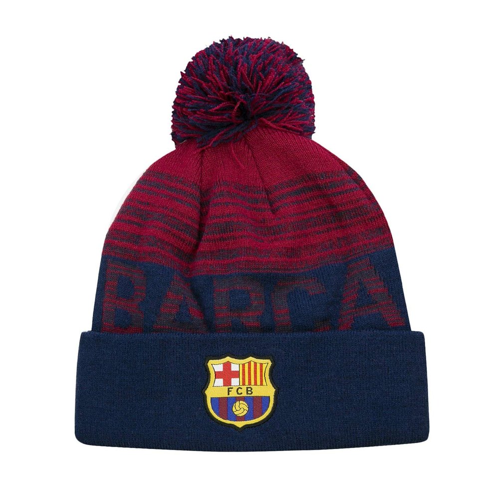 Icon Sports FC Barcelona Beanie Official Messi 10 Barca Soccer Football Team Club Knit Winter Warm Pom Cap Adult Unisex Casual Hat for Men Women FCB45BN-MES