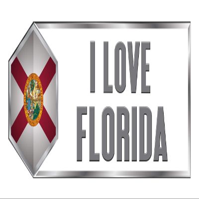 Makoroni I Love Florida State, CAR Magnet-Magnetic Bumper Sticker 3x9 or 4x12 inc., DesG9
