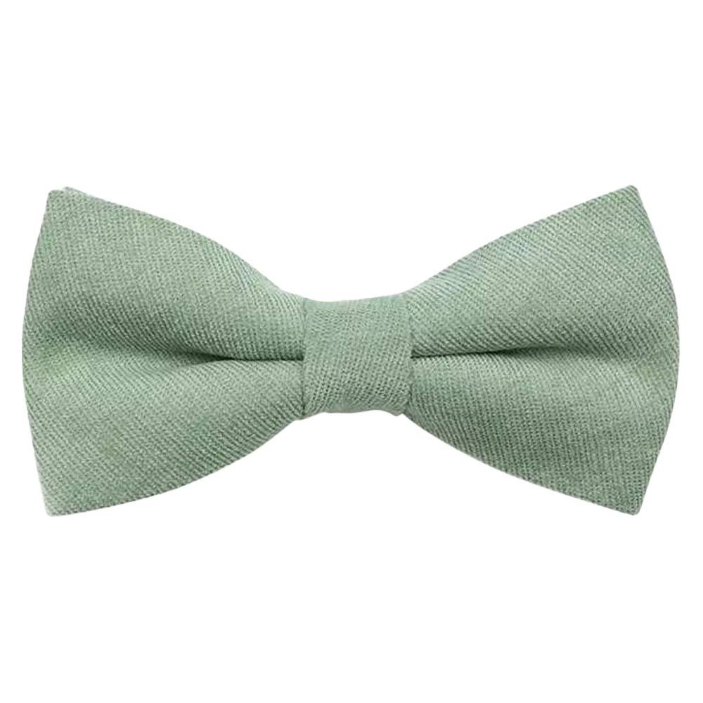 Boys Luxury Pre-Tied Bow Tie  Sage Green Cotton Blend with Elastic Strap, Adjustable Fit for Kids & Children. Matching Braces, Adult Bow Ties, Ties And Pocket Squares Available