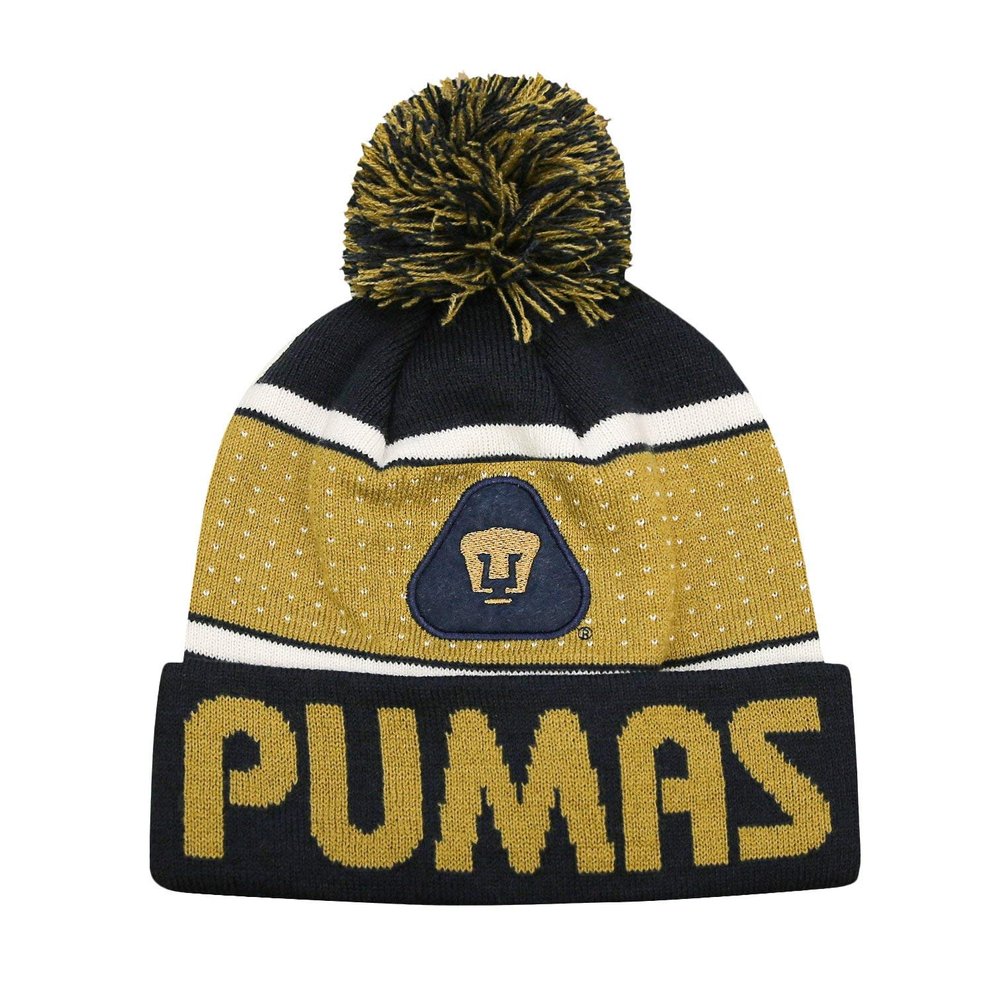 Icon Sports Pumas UNAM Beanie Official Soccer Football Team Club Universidad Nacional Knit Winter Warm Pom Cap Adult Unisex Casual Hat for Men Women PU44BN