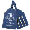Personalized Golf Bag Tag with Tees, Customized Leather Golf Luggage Accessories with Custom Name Gift for Dad - Golfer Gifts (Blue) view 1