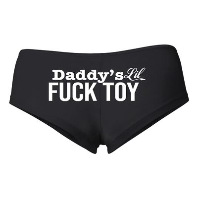 Daddy's Lil Fuck Toy White Women's Cotton Spandex Booty Shorts, Black, Small