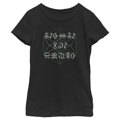 Fifth Sun Disney Artemis Fowl Decode The Magic Girls Short Sleeve Tee Shirt, Black, X-Large