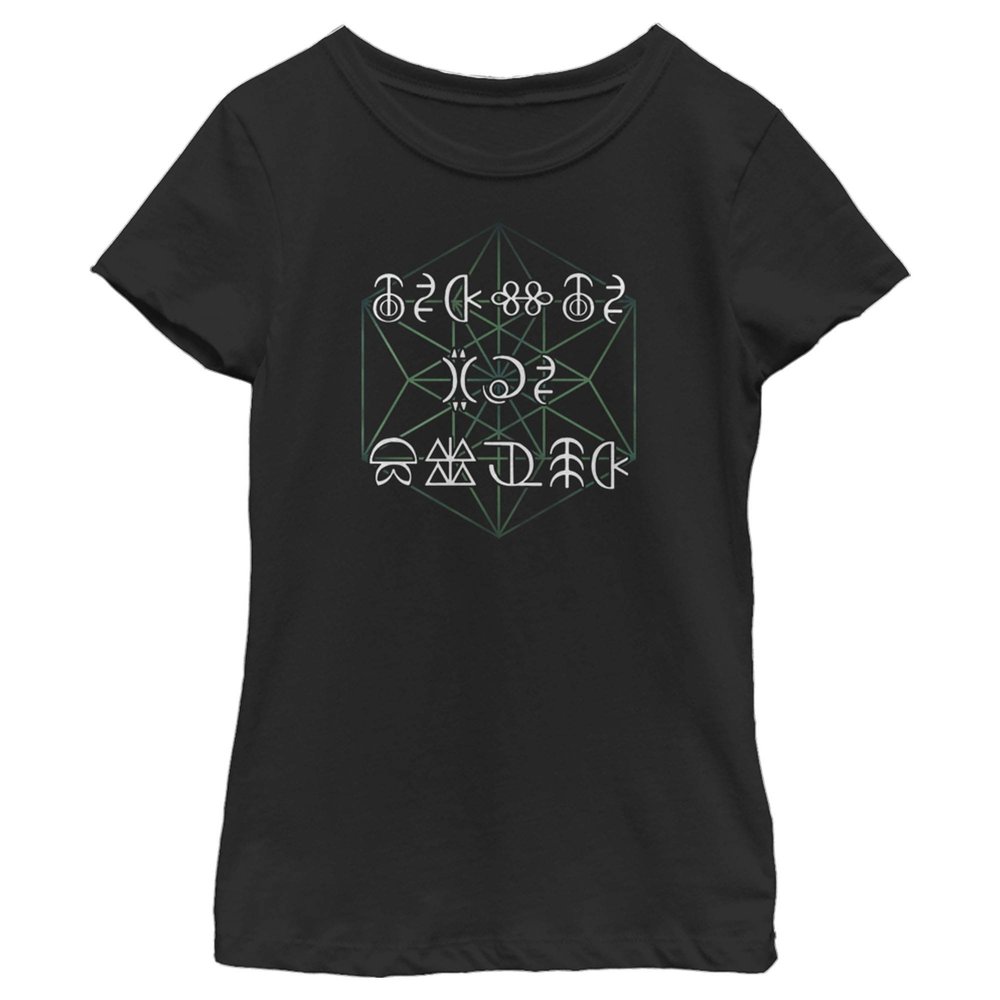 Fifth Sun Disney Artemis Fowl Decode The Magic Girls Short Sleeve Tee Shirt, Black, X-Large