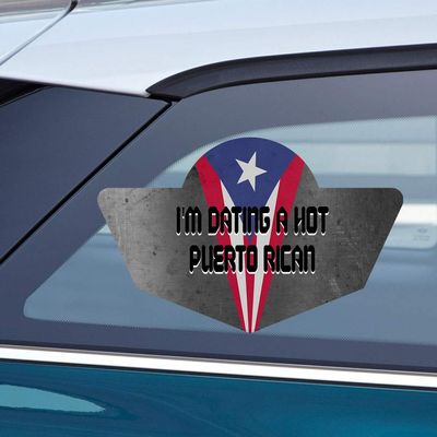 Makoroni IM Dating A HOT Puerto Rican Puerto Rican Flag, CAR Magnet-Magnetic Bumper Sticker 4x6 or 6x9 inc., DesW77