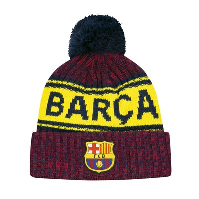 Icon Sports FC Barcelona Beanie Official Barca Soccer Football Team Club Knit Winter Warm Pom Cap Adult Unisex Casual Hat for Men Women FCB42BN