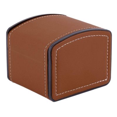 ink2055 Vintage Faux Leather Jewelry Decor Case Arc Shape Watch Protective Box Organizer,Watch Rings Jewelry Packaging Birthday Valentines Gift Boxes with Lids - Brown