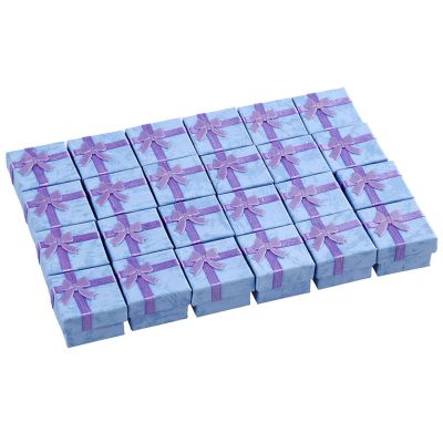 ink2055 24Pcs Jewellery Box Reusable Eco-friendly Square Shape Bow-knot Design Gift Box for Ring,Watch Rings Jewelry Packaging Birthday Valentines Gift Boxes with Lids - 1