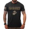 7.62 Design US Marine Corps MARPAT 'Camo Text' Men's T-Shirt Heather Black Small view 2