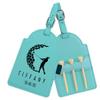 Personalized Golf Bag Tag with Tees, Customized Leather Golf Luggage Accessories with Custom Name Gift for Dad - Golfer Gifts (Teal) view 1