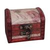 ink2055 Retro Stamp Style Metal Lock Wooden Jewelry Storage Box Treasure Necklace Case,Watch Rings Jewelry Packaging Birthday Valentines Gift Boxes with Lids - 1 view 1