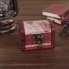 ink2055 Retro Stamp Style Metal Lock Wooden Jewelry Storage Box Treasure Necklace Case,Watch Rings Jewelry Packaging Birthday Valentines Gift Boxes with Lids - 1 view 2