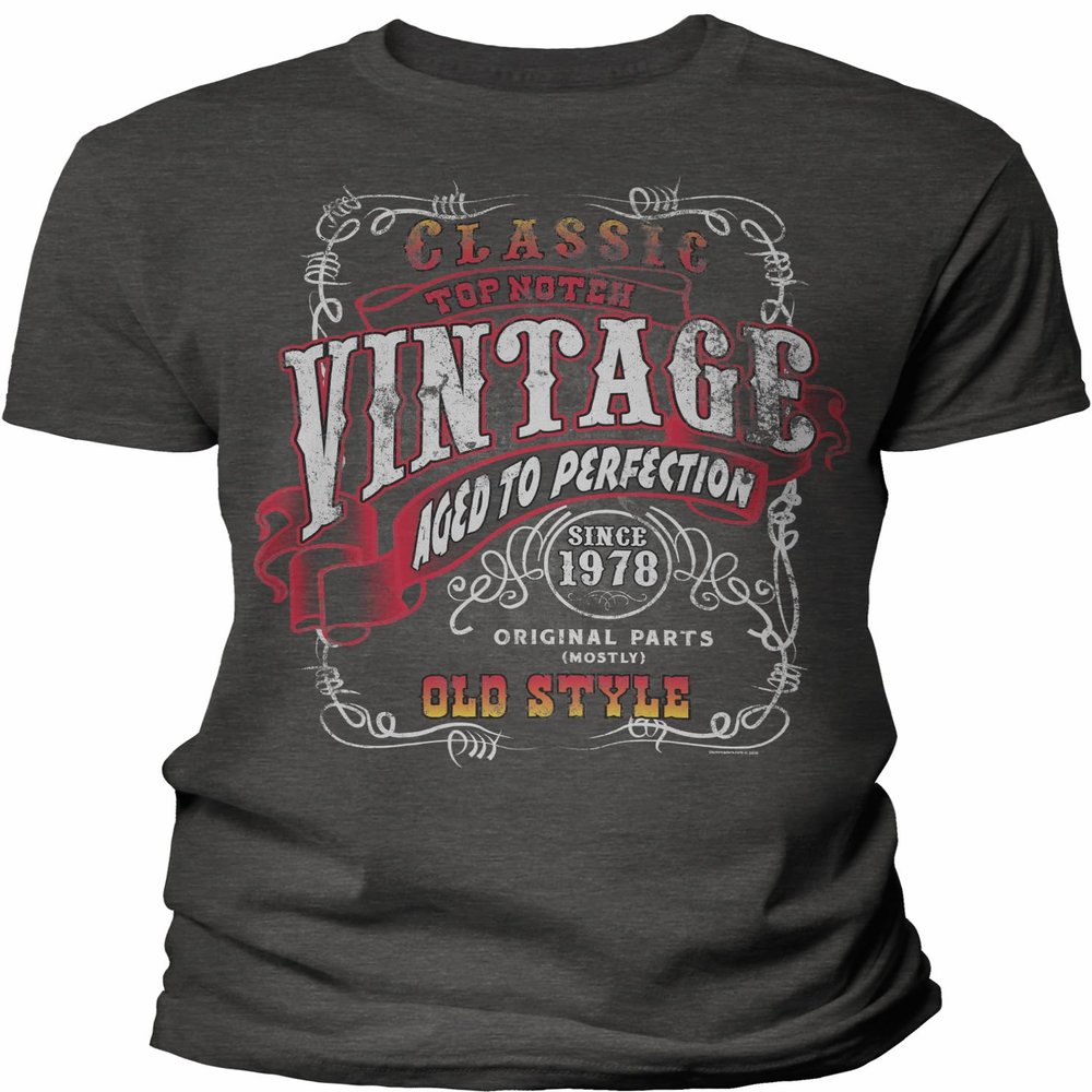 48th Birthday Gift Shirt for Men - Vintage 1978 Aged to Perfection - Sturgis - Dk. Heather-002-4X