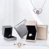 Faux Leather Pendant Ring Display Box Bracelet Necklace Jewelry Storage Case,Watch Rings Jewelry Packaging Birthday Valentines Gift Boxes with Lids - Golden Pendant Box * view 4