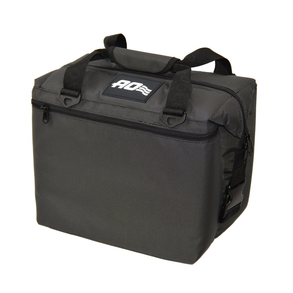 AO Coolers Ballistic Series Soft Cooler, Insulated and Leak Proof, 12-Pack, Black/Charcoal