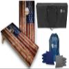 Tailgating Pros Tournament Grade Cornhole Game - Includes Set of Two Professional Rustic Flag 4'x2' Regulation Baltic Birch Cornhole Boards, Carrying Case, and 8 Cornhole Bags  Optional LED Lights! view 1