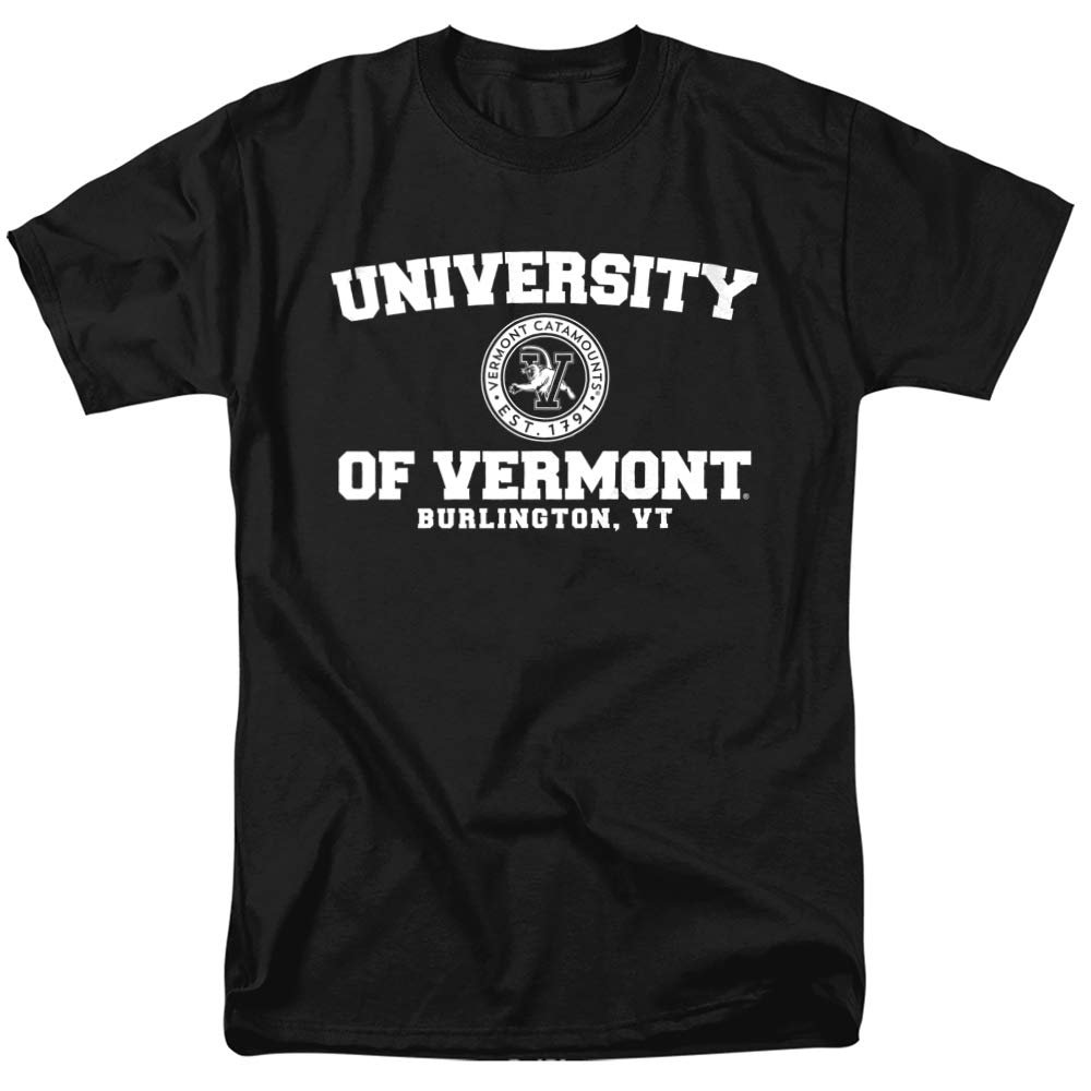 University of Vermont Official Circle Logo Unisex Adult T-Shirt, Black, 5X-Large