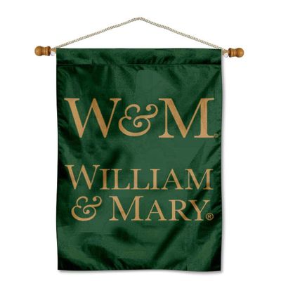 College Flags & Banners Co. College of William and Mary Double Sided Banner and Wood Banner Pole Set