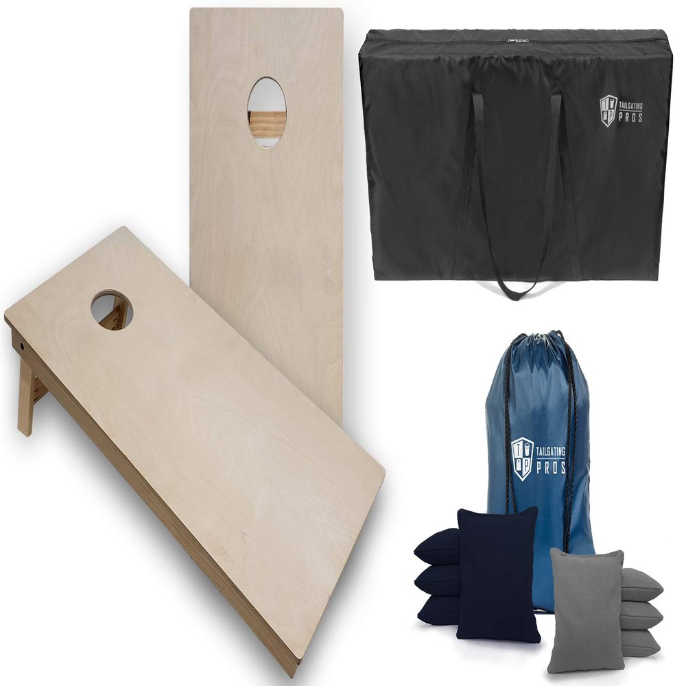 Tailgating Pros Tournament Grade Cornhole Game- Includes Set of Two Professional 4'x2' Regulation Baltic Birch Cornhole Boards, Carrying Case, and 8 Cornhole Bags Optional LED Lights