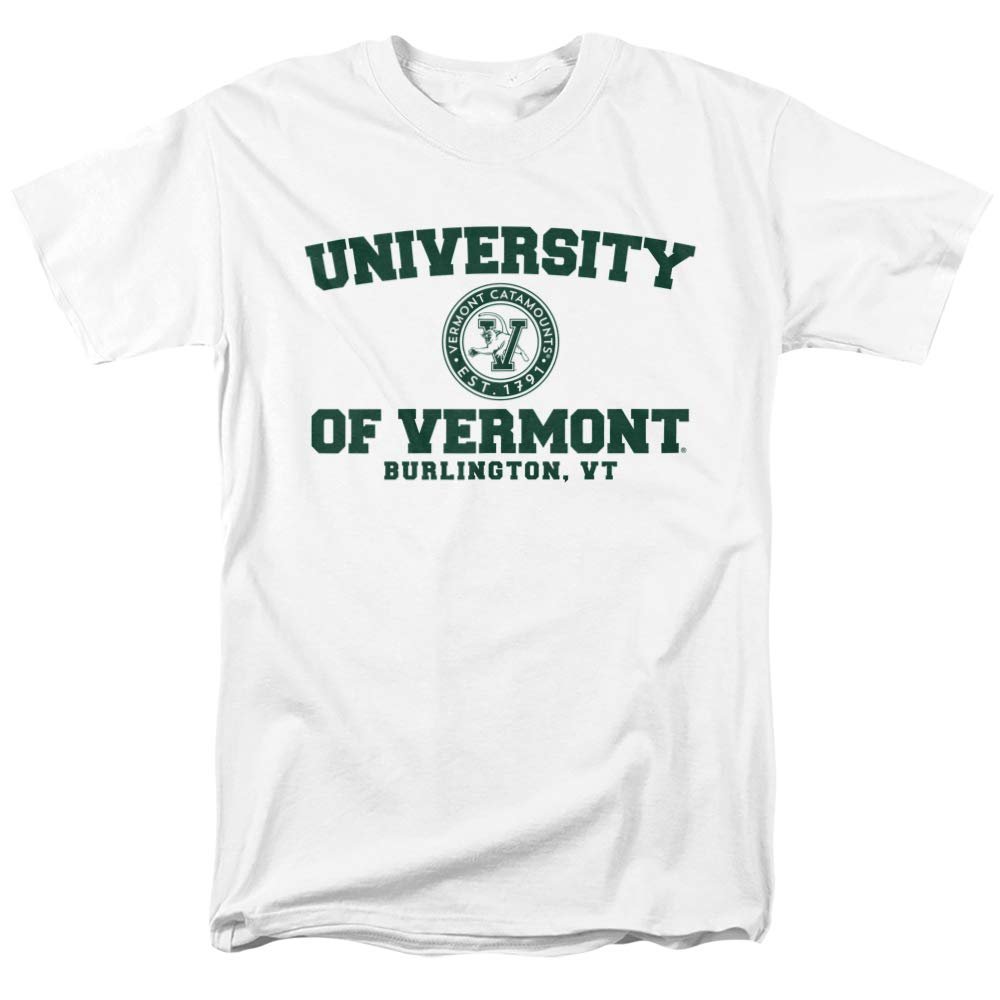 University of Vermont Official Circle Logo Unisex Adult T-Shirt, White, 5X-Large