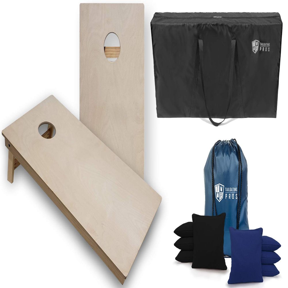 Tailgating Pros Tournament Grade Cornhole Game- Includes Set of Two Professional 4'x2' Regulation Baltic Birch Cornhole Boards, Carrying Case, and 8 Cornhole Bags Optional LED Lights