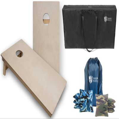 Tailgating Pros Tournament Grade Cornhole Game- Includes Set of Two Professional 4'x2' Regulation Baltic Birch Cornhole Boards, Carrying Case, and 8 Cornhole Bags Optional LED Lights