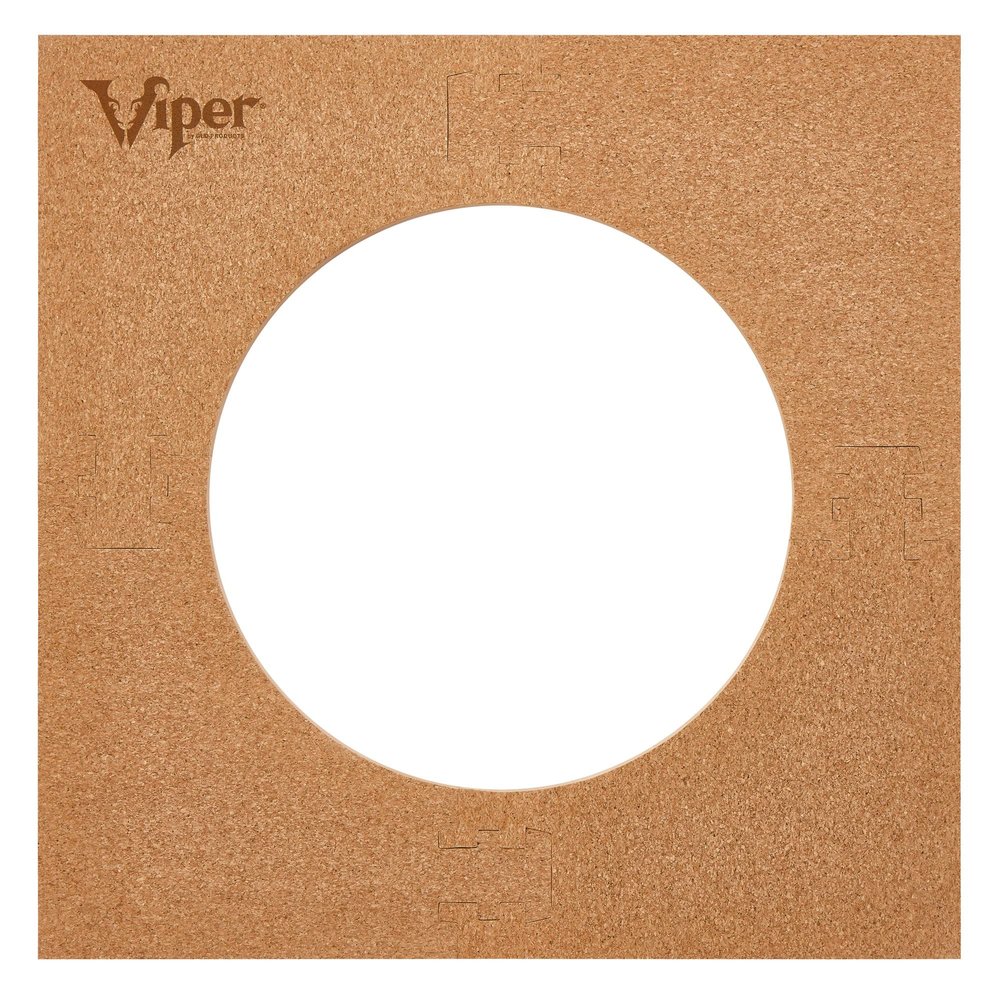 Viper Defender II Cork-Lined Dartboard Surround Reversable Wall Protector, Fits 17.75" and 18" Bristle Dartboards, Compression-Fit Tool-Free Easy Mounting, Tan, Square, 28.25" L x 28.25" W x 1" Thick