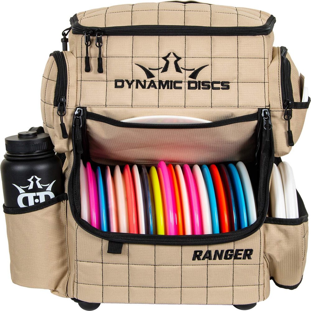 Dynamic Discs Ranger | Disc Golf Backpack With 20+ Disc Capacity | Bag for Men, Water Bottle Holder + Retriever Holster, Accessories, Gifts (Sandstone)