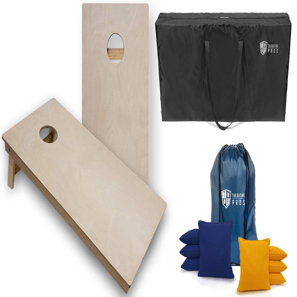 Tailgating Pros Tournament Grade Cornhole Game- Includes Set of Two Professional 4'x2' Regulation Baltic Birch Cornhole Boards, Carrying Case, and 8 Cornhole Bags Optional LED Lights