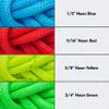 1/2" (12mm) Double Braid Polyester Arborist Bull Rope - Neon Blue Coated - 200 Feet view 3
