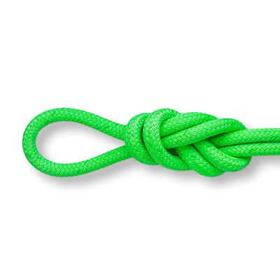 3/4" (20mm) Double Braid Polyester Arborist Bull Rope - Neon Green Coated - 150 Feet