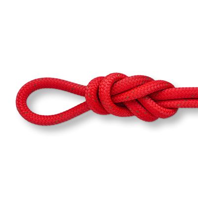 9/16" (14mm) Double Braid Polyester Arborist Bull Rope - Red Coated - 150 Feet