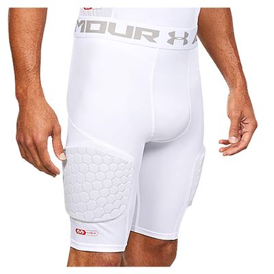Under Armour Gameday Armour 3-Pad Short Bball, White, Adult - 3XL