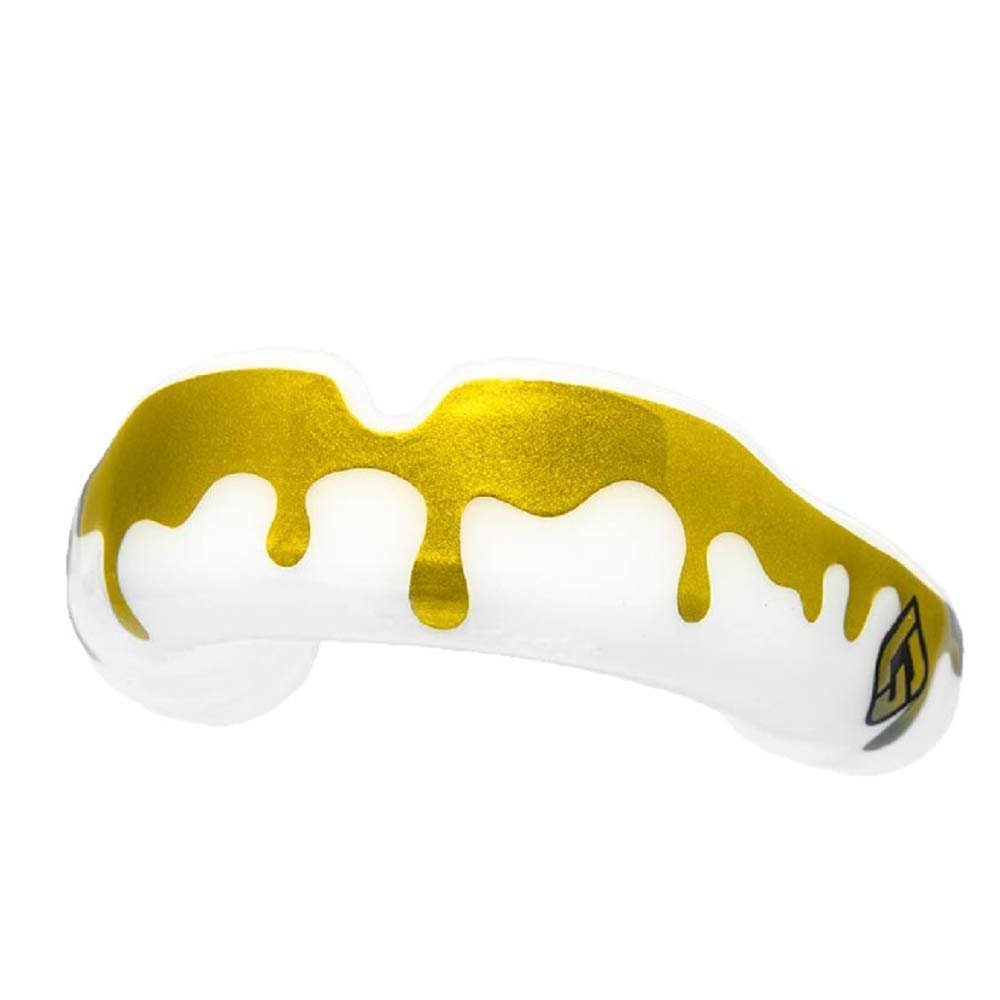 GuardLab APEX Mouthguard w/Case | Football, Basketball, Boxing, Wrestling, Soccer, Karate, Hockey, MMA | Adult & Youth | Pre-Indented for a Precise Fit (Liquid Gold, Small)