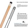 2021 Champion Lost Pieces Series Pool Cue Stick, Low Deflection Shaft, Pro Taper, White or Black Hard Case, Panama Cue, Model:LPC1 (Black Case, 20oz) view 4