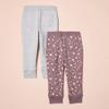 Amazon Essentials Girls' Sweatpants, Pack of 2, Light Grey Heather/Mauve Stars, Large view 3