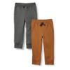 Amazon Essentials Boys' Fleece Jogger Sweatpants, Pack of 2, Charcoal Heather/Light Brown, Large view 1