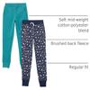 Amazon Essentials Toddler Girls' Elastic Waist Jogger Sweatpants, Regular-Fit, Pack of 2, Navy Stars/Teal Green, 3T view 2