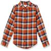 Amazon Essentials Toddler Boys' Flannel Button Down Shirt, Navy Orange Plaid, 4T view 1