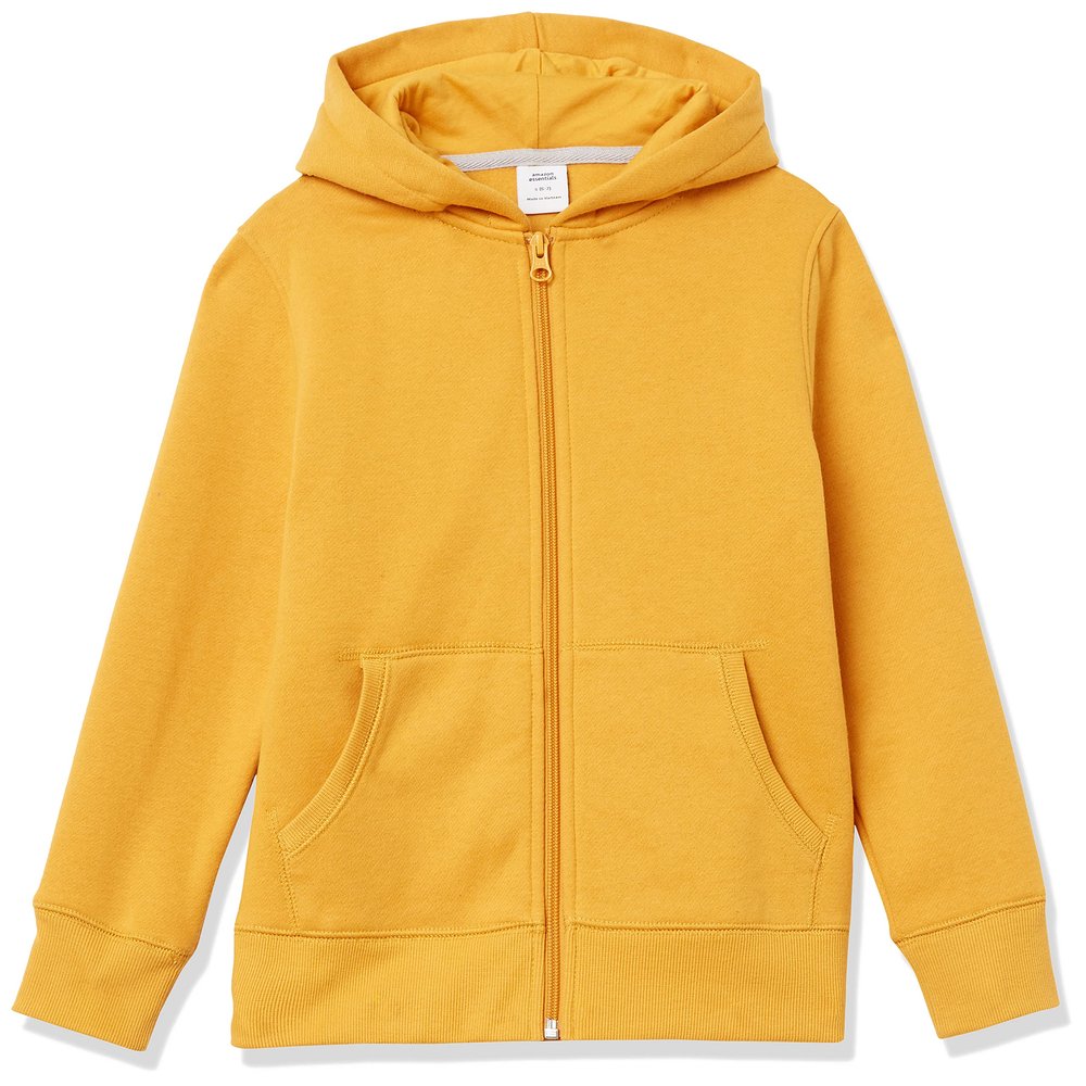 Amazon Essentials Hoodies - Boys' Golden Yellow Zip-Up Sweatshirt, 2T, Fleece