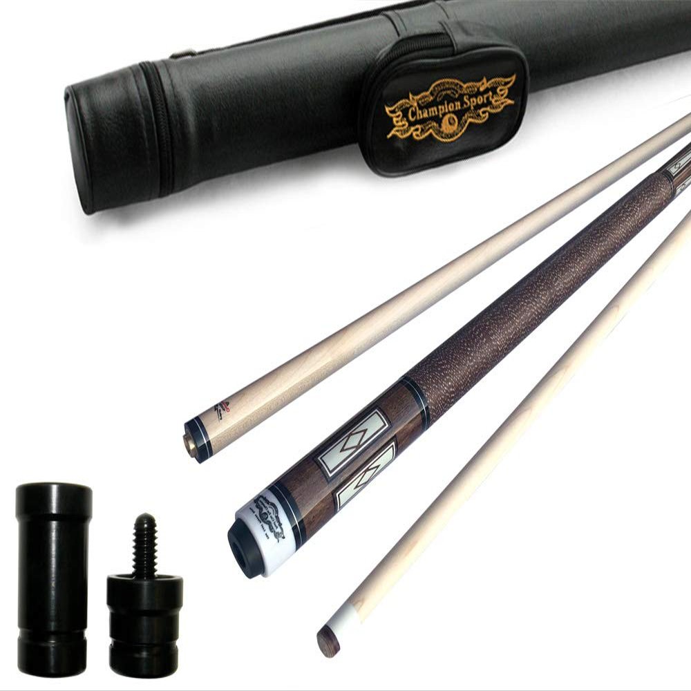 2021 Champion Lost Pieces Series Pool Cue Stick, Low Deflection Shaft, Pro Taper, White or Black Hard Case, Panama Cue, Model:LPC1 (Black Case, 19oz)